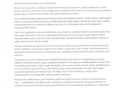 Poděkování od Oblastní charity Hradec Králové Poděkování od Oblastní charity Hradec Králové